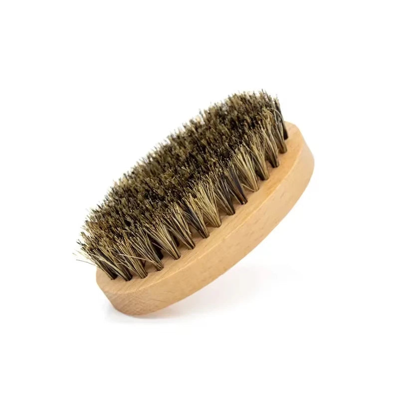 Men's Shaving Brush Set Boar Bristle Portable Barber Natural Beard Brush Comb Scissors for Facial Cleaning Styling Tool
