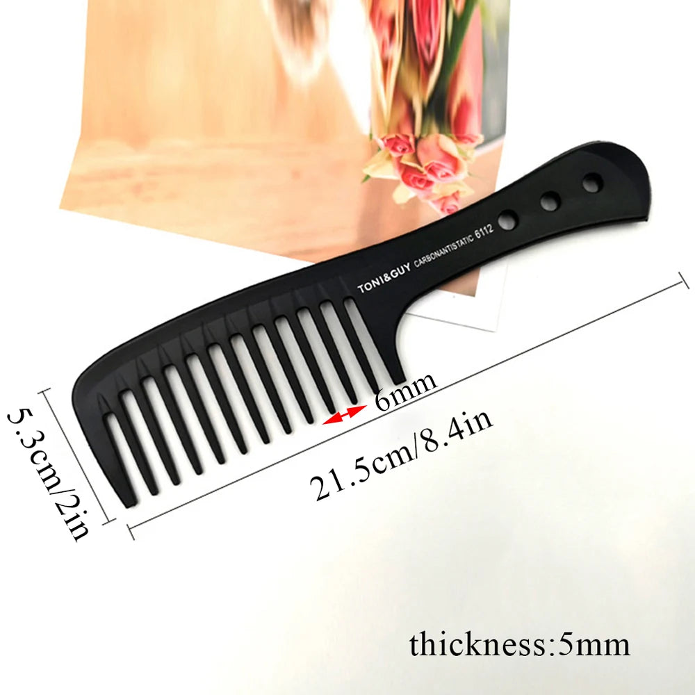 Black Flattop Hair Cutting Comb Wide Tooth Men Cut Hair Brush Professional Salon Barber Hair Clipper Hairdressing Carbon Combs