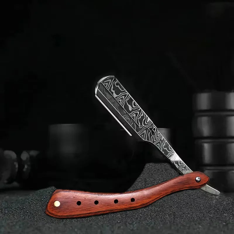 1pcs wood handle blade shaving razors professional barber shaver eyebrow razor men's replaceable blade shaving razor men gift