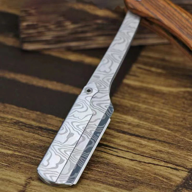 1pcs wood handle blade shaving razors professional barber shaver eyebrow razor men's replaceable blade shaving razor men gift