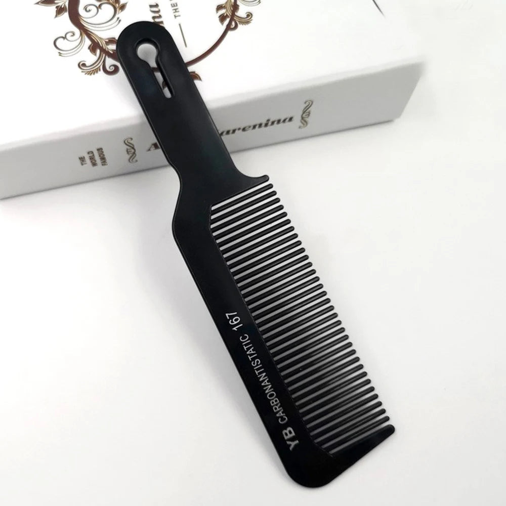 Black Flattop Hair Cutting Comb Wide Tooth Men Cut Hair Brush Professional Salon Barber Hair Clipper Hairdressing Carbon Combs