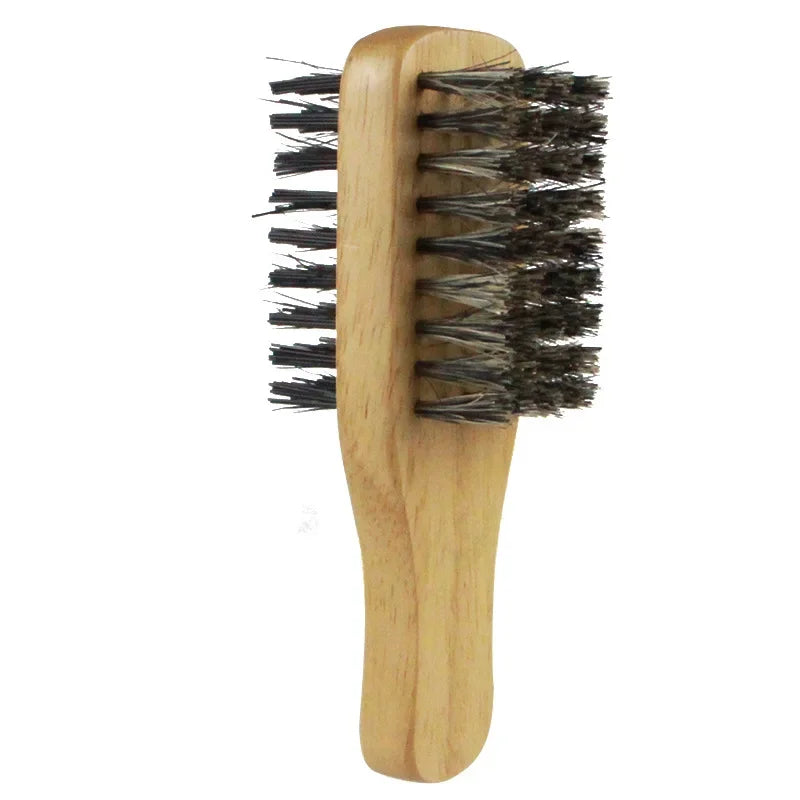 Men Boar Bristle Hair Brush Natural Wooden Wave Brush for Male, Styling Beard Hairbrush for Short,Long,Thick,Curly,Wavy Hair