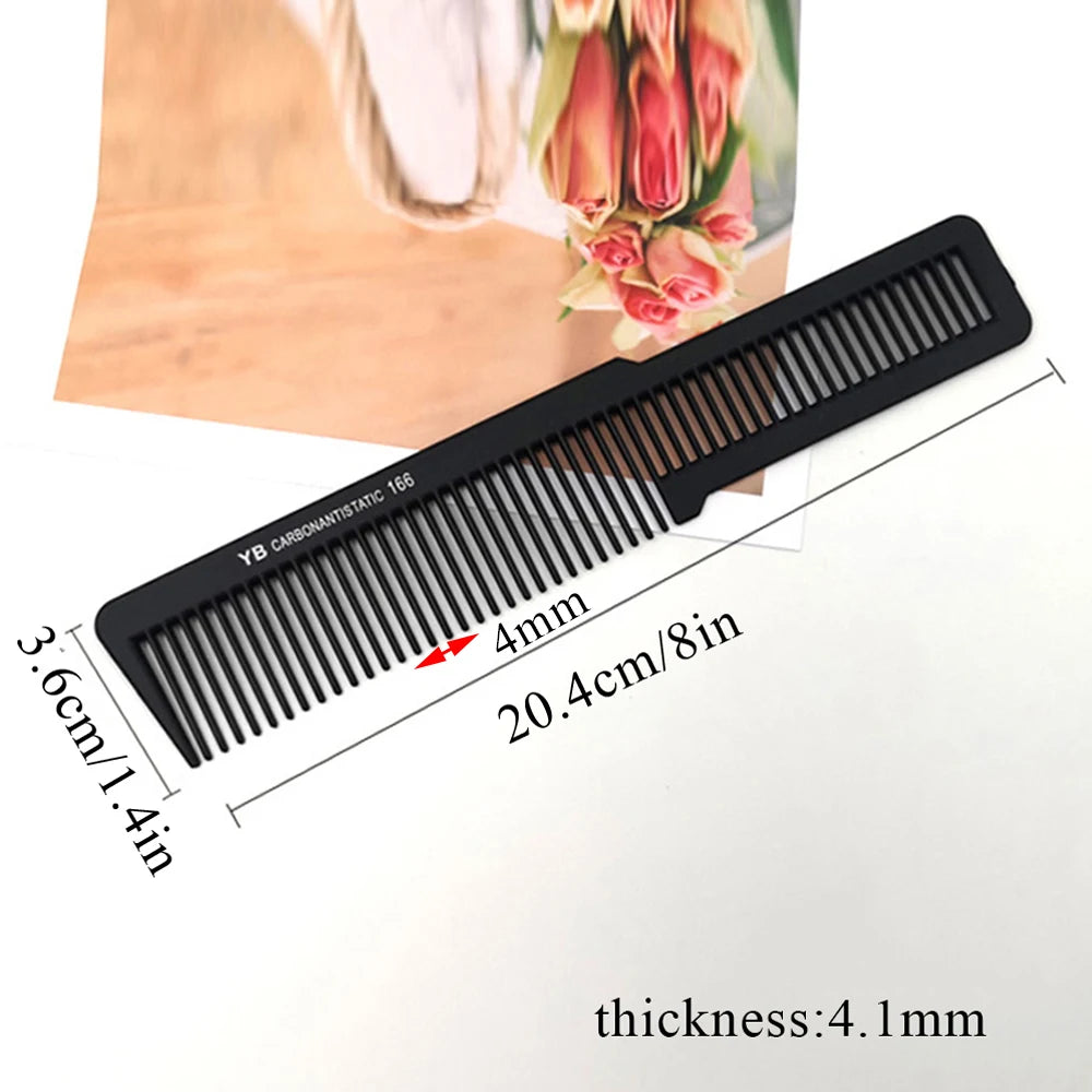 Black Flattop Hair Cutting Comb Wide Tooth Men Cut Hair Brush Professional Salon Barber Hair Clipper Hairdressing Carbon Combs
