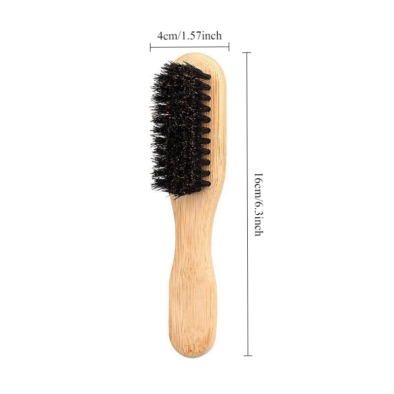 Boar Bristle Hair Brush Women Bamboo Styling Comb Men Beard`Brush Teasing Combs Barber Cleaning Brush Salon Hairdressing Tools
