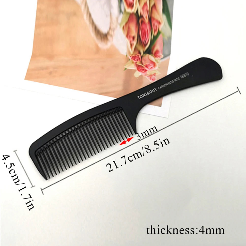 Black Flattop Hair Cutting Comb Wide Tooth Men Cut Hair Brush Professional Salon Barber Hair Clipper Hairdressing Carbon Combs