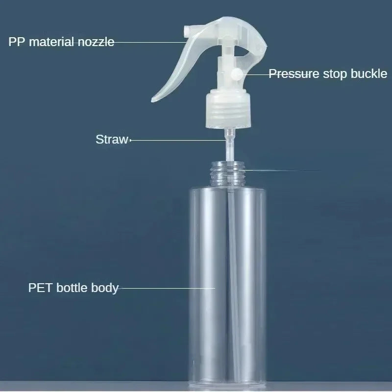 100ml/200ml/250ml/300ml/500ml Empty Spray Bottle Plastic Filling Hand Buckle Pump Sprayer for Alcohol Sterilization Travel Carry