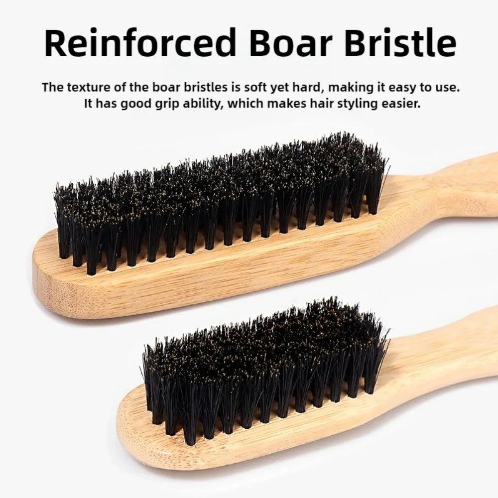 Boar Bristle Hair Brush Women Bamboo Styling Comb Men Beard`Brush Teasing Combs Barber Cleaning Brush Salon Hairdressing Tools