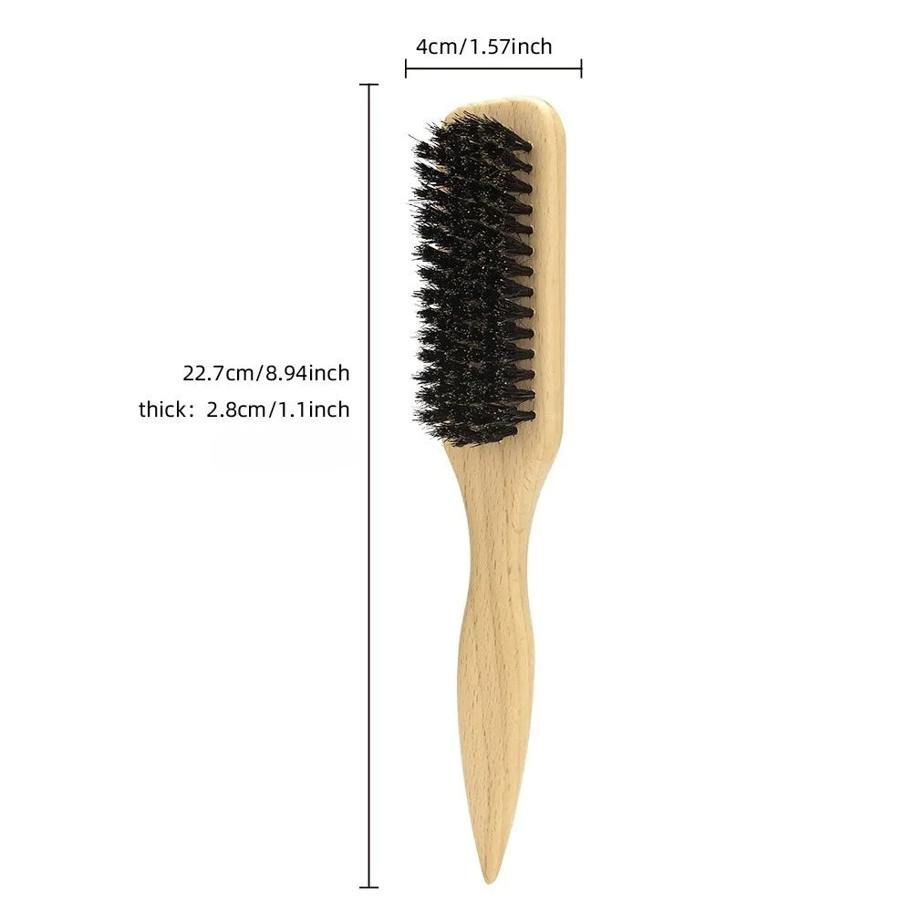 Boar Bristle Hair Brush Women Bamboo Styling Comb Men Beard`Brush Teasing Combs Barber Cleaning Brush Salon Hairdressing Tools