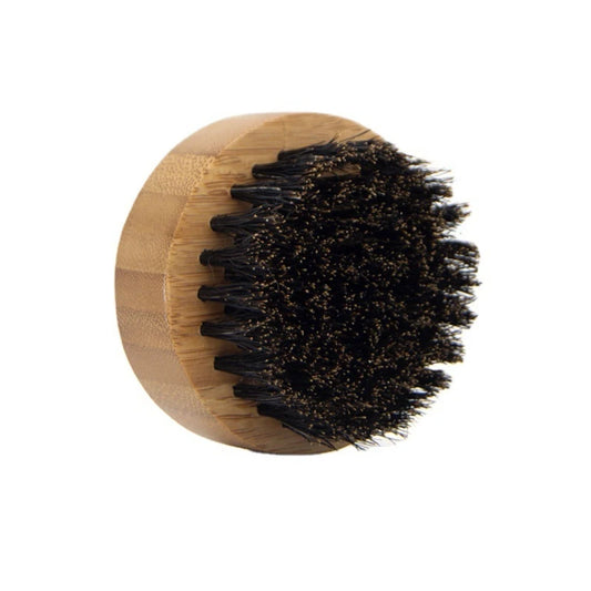 Q1QD Round Handle Beard & Mustache Brush Hair Boar Bristle Beard Brush Massage Comb Men Beard Grooming Tool